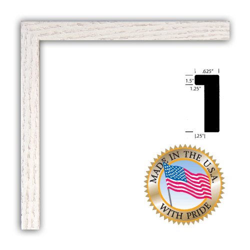 19x20 / 19 x 20 White Stain on Red Oak Picture Frame - NEW .. .625'' wide