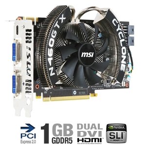 MSI N460GTX Cyclone 1GD5/OC 1GB Overclocked Graphics Card