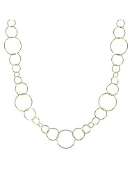 Yellow Gold Plated Sterling Silver Open Circle Link Necklace, 18"