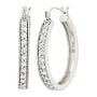 10k White Gold Aquamarine Hoop Earrings