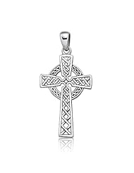 Bling Jewelry 925 Sterling Silver Celtic Cross Religious Pendant