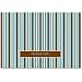 Blue with Brown Stripes Thank You Note Cards and White Envelopes - 24/pack