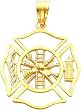 14K Gold Firefighter Shield Charm