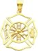 14K Gold Firefighter Shield Charm