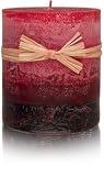 Stone Candles Pillar ( 3 in L x 3 in W ) Pomegranate