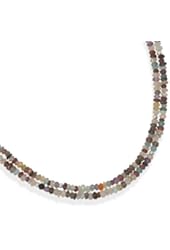 Sterling Silver 16 Inch+2 Inch Double Strand Faceted Gemstone Necklace - 16 Inch - JewelryWeb