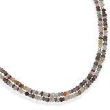 Sterling Silver 16 Inch+2 Inch Double Strand Faceted Gemstone Necklace - 16 Inch - JewelryWeb