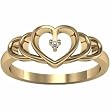 18K Yellow Gold Diamond Heart Ring - 0.01 Ct.