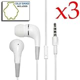 3 Pack In-Ear Earphone Headphone with Mic for Apple iPhone 4 4G 4S (White)