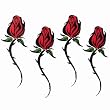 Tribal Red Roses Temporary Tattoo Body Art