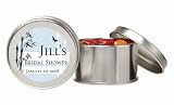 Baby Keepsake: Blue Bamboo Design Asian Theme Personalized Jelly Bean Tin - Unassembl (Set of 24)