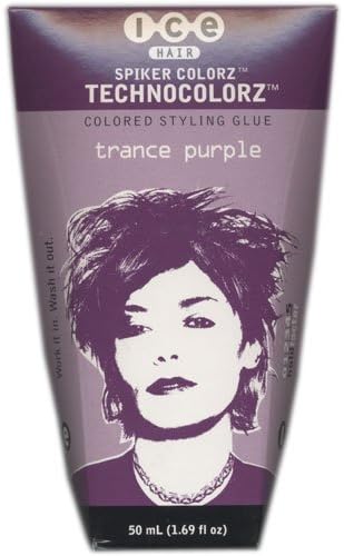 Ice Hair - Spiker Colorz Technocolorz Colored Styling Glue, Trance Purple, 1.69 FL OZ