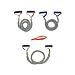 3 FIT CORD Covered Resistance Training Bands PADDED HANDLES, NYLON SAFETY SLEEVE & PREMIUM LATEX EXERCISE TUBE ** 1 MEDIUM, 1 HEAVY & 1 VERY HEAVY TONER WITH DOOR ANCHOR **