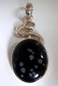 Snowflake Obsidian and Citrine Pendant