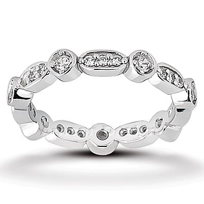 14K White Gold Round Cut Diamond Eternity Ring: Anniversary (0.85ct.tw, HI Color, SI2 3 Clarity) 41LLAyrUKoL 14K White Gold Round Cut Diamond Eternity Ring: Anniversary (0.85ct.tw, HI Color, SI2 3 Clarity)
