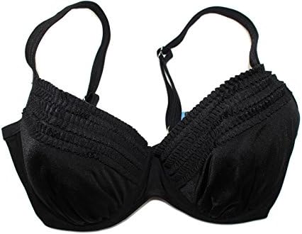 Ambrielle Women's Extreme Push Up Swim Top Separates (34 D, Black)