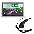 Premium Clear Crystal Screen Protector + Car Charger for Garmin n¨¹vi 1450/1450LMT 5-Inch Portable GPS Navigator