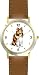 Collie Dog - WATCHBUDDY&reg; DELUXE TWO-TONE THEME WATCH - Arabic Numbers - Brown Leather Strap-Children's Size-Small ( Boy's Size & Girl's Size )