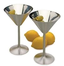 RSVP International Endurance Stainless Steel Martini Glasses Set of 2
