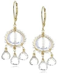 Dana Kellin Multi-Drops with Perfect Everyday Ice Quartz Crystal Edged Earrings