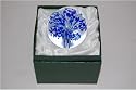 Cobalt blue and white pansy flower paperweight