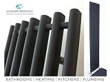 Ultraheat Trojan Black Vertical Designer Radiator 390 x 1760mm