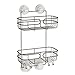 mDesign Power Lock Ultra Suction Bathroom Shower Caddy for Shampoo, Conditioner, Soap, Razors - 2 Tiers, Bronze