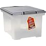 Storex Letter/Legal File Tote with Locking Handle, Clear/Silver (61530U01C)