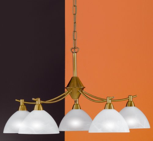 Honsel light chandelier form 5 flames, antique brass,
