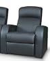 Recliner Chair with Cup-Holder in Black Leather