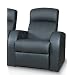 Recliner Chair with Cup-Holder in Black Leather