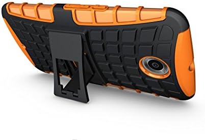 Nexus 6 Case - LEASUN ArmorBox Heavy Duty TPU Cover Case With PC Kickstand for Google (Motorola) Nexus 6 Smart Phone (Sport Orange)