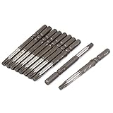 uxcell トルクスドライバービット スターヘッド トルクス グレー 金属 磁気 六角シャンク