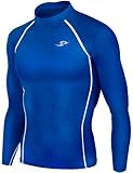 New 039 Skin Tight Compression Base Layer Blue Running Shirt Mens S - 2xl
