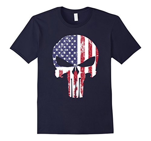 Men's Punisher American Flag T Shirt XL Navy