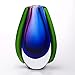 Luxury Lane Hand Blown Multicolor Sommerso Oval Art Glass Vase 10