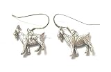 Sterling Silver Goat Earrings with Dangle Hooks