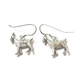 Click here to buy Sterling Silver Goat Earrings with Dangle Hooks by Roger Enterprises.