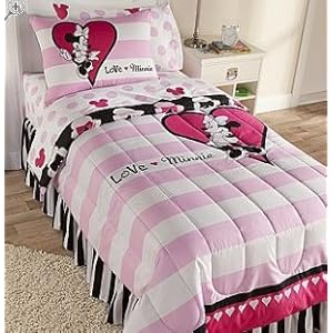 Disney Minnie Mouse Reversible Full Mini Comforter Set w/Sham
