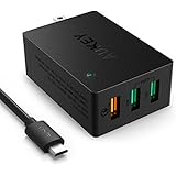 Quick Charge 2.0 AUKEY 3-Port USB Wall Charger with Micro-USB Cable for Galaxy S7/S6/Edge/Plus, Note 4/5, LG G4, Nexus 6, iPhone, iPad & More | Qualcomm Certified