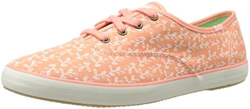 Keds Women's Champion Botanical Leaves Fashion Sneaker, Melon Pink, 8 M US