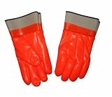 6-Pcs Orange PVC Work Gloves with Safety Cuff
