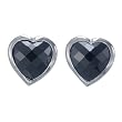 6MM Heart Shaped Black Onyx Earrings In Sterling Silver With Push-Backs