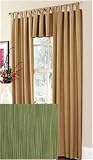 Taylor BLACKOUT Textured Thermal Insulated Tab Top Curtain PAIR 84'' x 84'' long - Moss Green