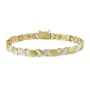 18k Yellow Gold Plated Sterling Silver Diamond-Accented "XO" Link Bracelet