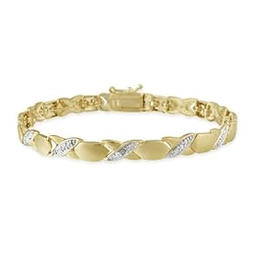 Buy 18k Gold Overlay Sterling Silver Diamond-Accent X O Link Bracelet by Amazon.com Collection