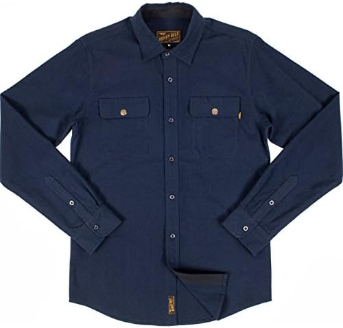 Benny Gold Mens Aspen Flannel Button Up Long-Sleeve Shirt Large Navy