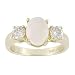 14K Yellow Gold Opal and Diamond Ring