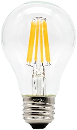 NATIONALMATER LED Filament Bulb, A19 E26 Base, 6W (60W Incandescent Replacement) Warm White 2700K, Dimmable LED Bulb Warm
