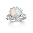 Sterling Silver Created Opal & Cubic Zirconia Ring by Cheline